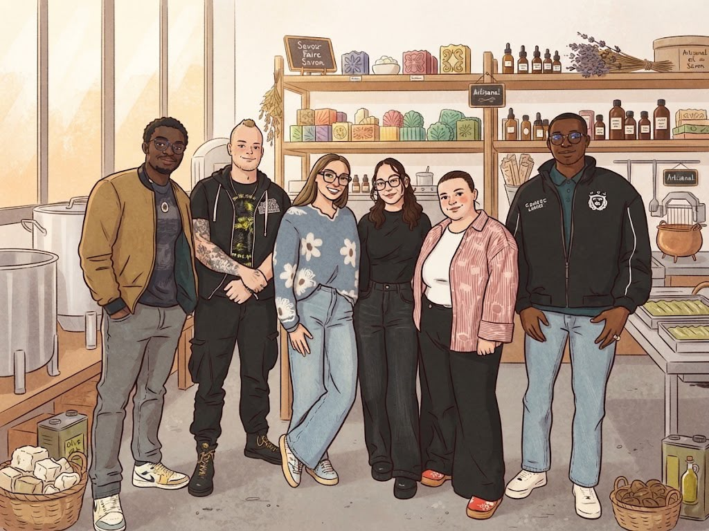 L’équipe des Senteurs de l’Artois dans son atelier